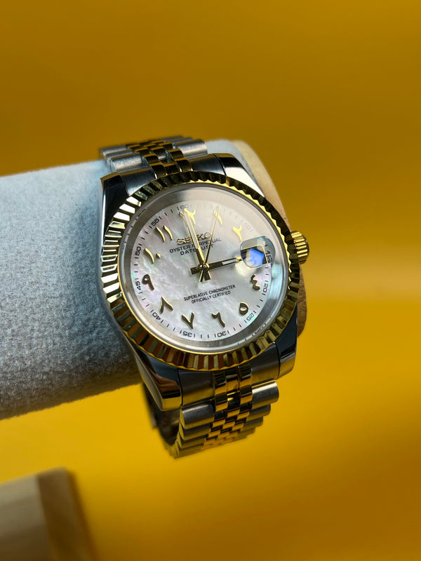SEIKOJUST | Arabic Mother of Pearl Dial (Two-Tone Edition)