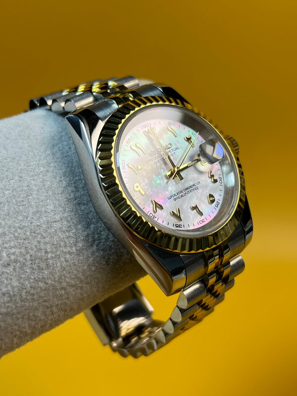 SEIKOJUST | Arabic Mother of Pearl Dial (Two-Tone Edition)